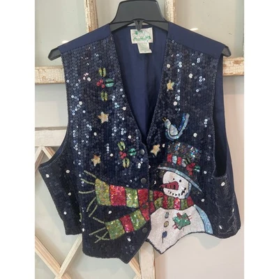 The Quacker Factory size 1X sequined snowman vest  - Image 1 of 3