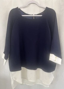 Harve Bernard Pullover Bluse blau weiß neu mit Etikett Gr. XL - Bild 1 von 10