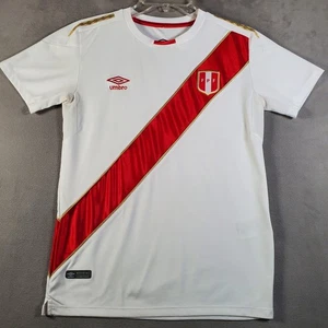 Umbro Peru Soccer Jersey Youth XL/16 White Red 2018 World Cup Home Licensed FPF - Picture 1 of 9