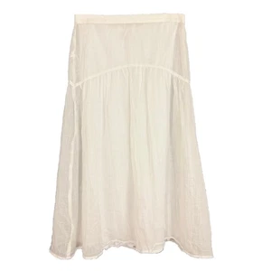 Maryam Nassir Zadeh x J.CREW Drop-Waist Midi Skirt 2 White Lightweight NWT B76 - Picture 1 of 6