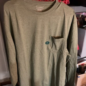 LL Bean Herren XL Regular Traditional Fit Langarm Tshirt Olivgrün Neu mit Etikett - Bild 1 von 6