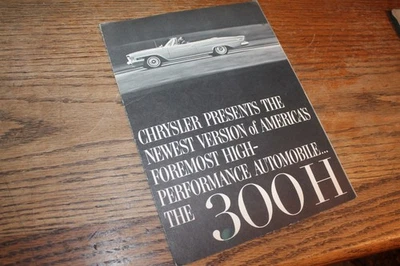 Chrysler 300 H 1962 folleto de ventas, 11x9, triple pliegue, muy detallado, muy limpio Foto 1 de 3