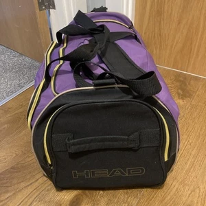 Vintage Head Holdall Bag Sports Gym Tennis Purple Used 90’s Retro Travel 50x30cm - Picture 1 of 13