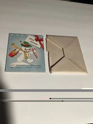 Nuevo de Lote Antiguo Blanco.  ~ Tarjeta de Navidad DIMES COIN SLOTS Foto 1 de 4