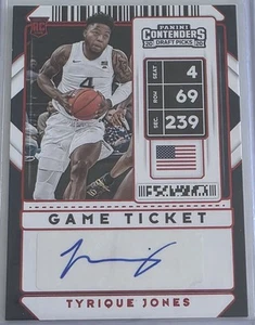 TYRIQUE JONES 2020 Contenders Draft Picks Red Game Ticket Auto Rookie #118 RC - Picture 1 of 3