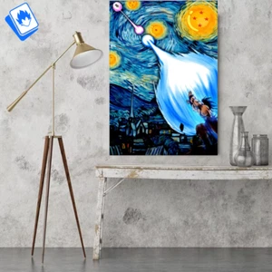 Leinwandbild Dragonball Goku Van Gogh Dekoration Hauswand Kunst - Bild 1 von 7
