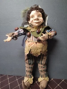 VINTAGE VERY Collectible Elf Figurine / Troll Doll - Acorn - Autumn & Fall Motif - Foto 1 di 10