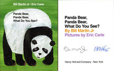Eric Carle Bill Martin Signed Hc Panda Bear What Do You See Psa/Dna Autographed