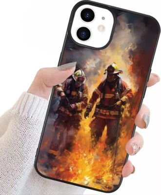 Funda Rígida Teléfono Bomberos con Incendio Para iPhone 11 12 13 14 15 Pro Max Foto 1 de 4