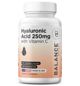 Balancebreens Hyaluronic Acid Supplement 250mg - 120 Veggie Capsules Vitamin C - Picture 1 of 8