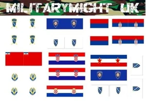 1 /16 - 1/18 SCALE VEHICLE/TANK PENNANTS BOSNAIN WAR STAFF CAR DECALS - Picture 1 of 1