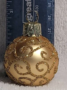 Round Gold Christmas Ball Ornament 2" - Picture 1 of 3