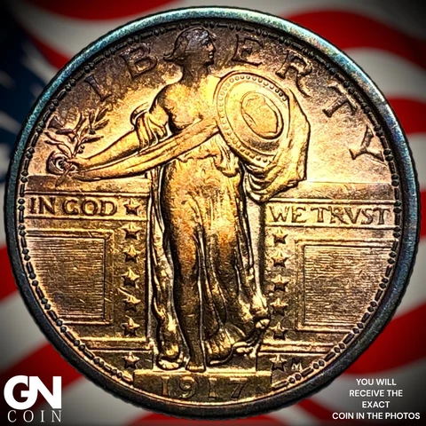 1917 P Type 1 Standing Liberty Quarter  Q7214 Cover