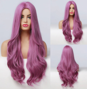 Long Pink Cosplay Wig for Natural Hair Heat Resistant
