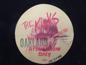 De Colección The Kinks Boca Aftershow Backstage Cloth Pass Oakland 24 de febrero de 1985 - Imagen 1 de 2