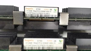 1GB (512MB x2) PC2-5300F ECC DDR2 PC2 Memory HYMP564a72CP8D3-Y5 Hynix Heatsinks - Picture 1 of 3