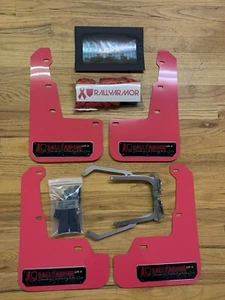 Rally Armor UR Mudflaps Breast Cancer Awarness Pink Black for 15-21 WRX or STI - Picture 1 of 23