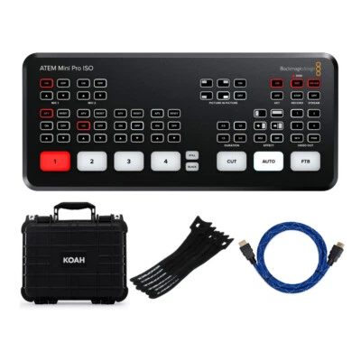 Blackmagic Design ATEM Mini Pro ISO and Cables and Case  Bundle - Image 1 of 4