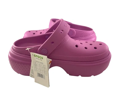 Zueco Crocs Stomp Burbuja Goma Barbie Rosa Grueso Plataforma Tacón Comodidad Talla M7/W9 Foto 1 de 4