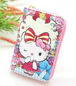 HELLO KITTY Blumen & Teddybär PINK Reißverschluss GELDBÖRSE GELDBÖRSE Kartenetui Etui NEU! - Bild 1 von 2