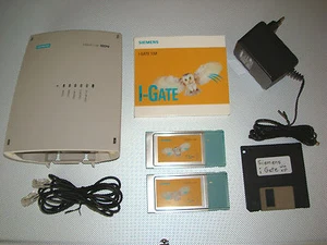 Siemens I-Gate 11M ISDN · 2x WLAN PCMCIA Cards · Org. Software CD + Disk Win XP - Bild 1 von 12