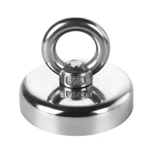 Neodymium Fishing Magnet 100 LB Pulling Force Super Strong Round Earth 1.25" - Picture 1 of 5