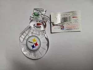 "Adorno de muñeco de nieve sonriente de acrílico de la NFL Pittsburgh Steelers 4,5" - Imagen 1 de 1