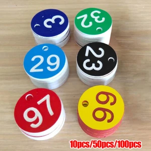 10/50/100Pcs ABS Beehive Tags Labels with Hole Round Bee Hive Number Signs - Picture 1 of 43