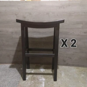 Bar Stools Kitchen Dining Room Saddle Seat Wooden Pub Chair 28-Inch / Set of 2 - Picture 1 of 4