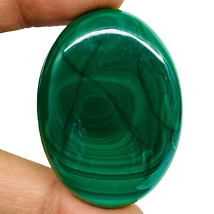 138.35 Cts Natural Malachite 47x34mm Oval Cabochon Loose Pendant Size Gemstone - Picture 1 of 9