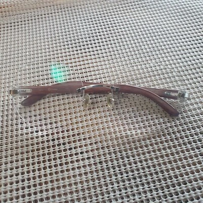 Cartier Bubinga Wood Rimless Frame Eyeglasses Authentic .3 - Image 1 of 4
