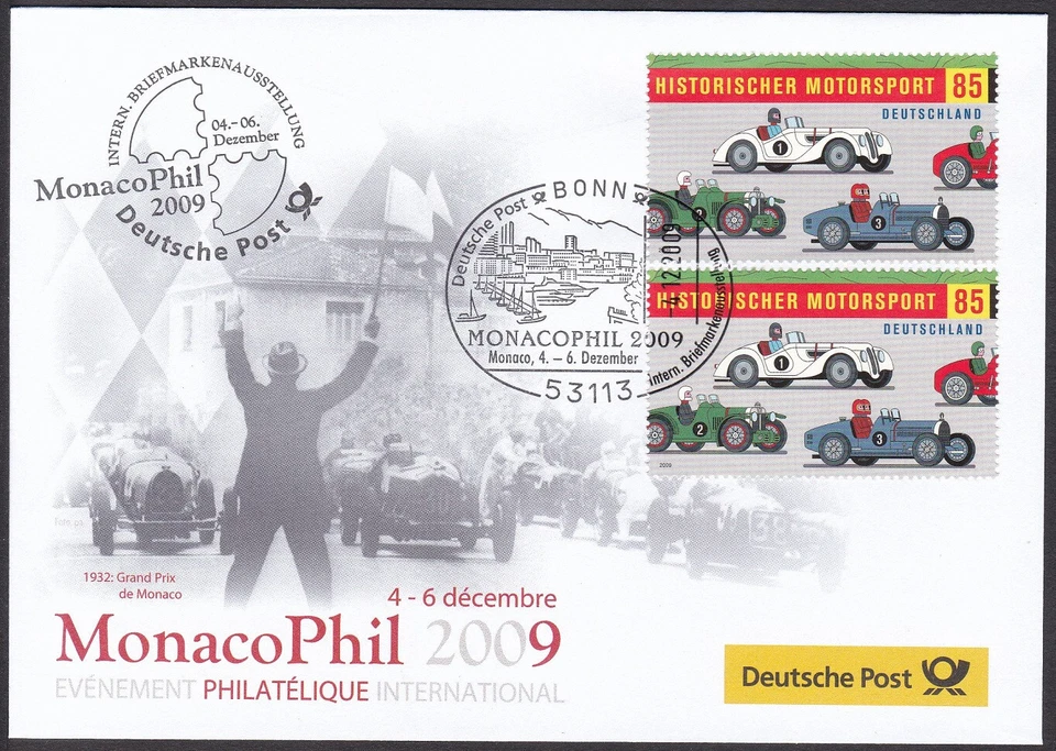 PEX0112 Intl. Stamp Exhibit. Germany Cover, MONACOPHIL 2009, Monaco - Image 1 of 1