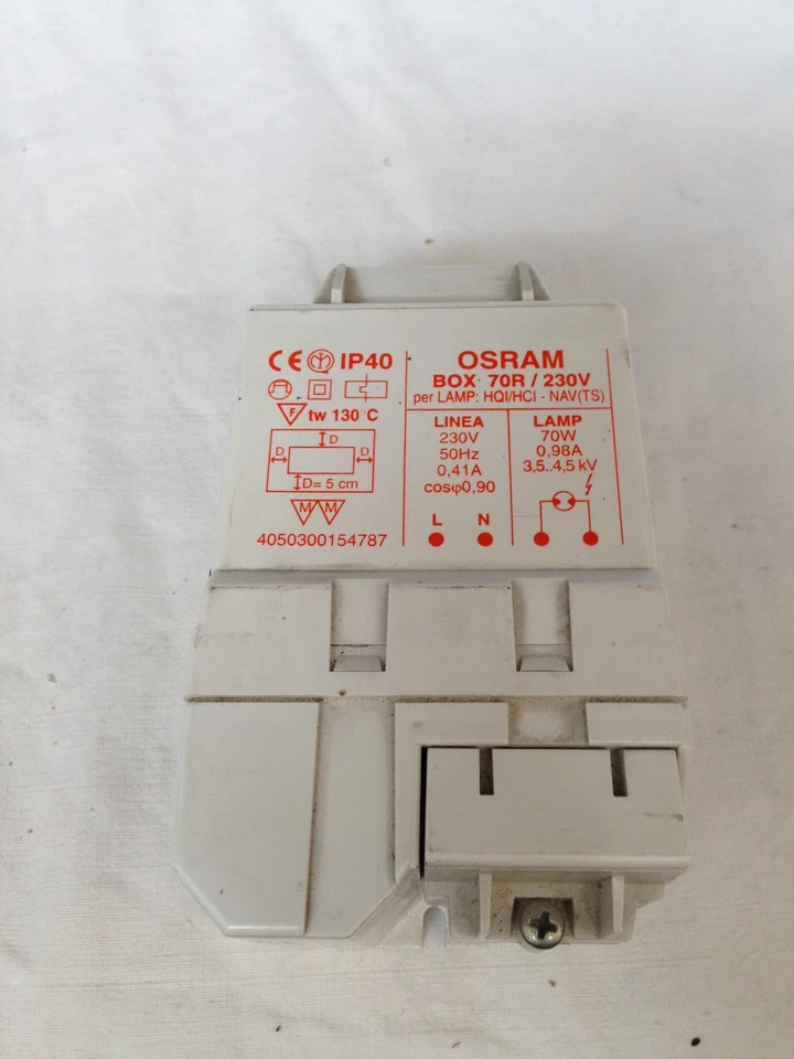 KIT  ALIMENTATORE ACCENDITORE BALLAST 70W SCARICA OSRAM BOX 70R/230V - Immagine 1 di 1