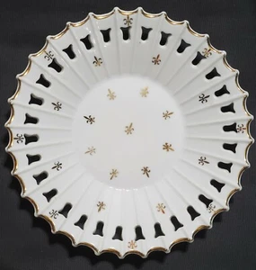 Vintage LEFTON 2356 8" Latice Handpainted gold Edge porcelain plate Bowl dish - Picture 1 of 13