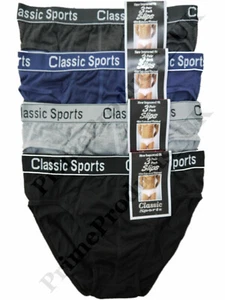 6, 12 x Herren klassische Sport gerippte Hipster Slips Unterwäsche Hosen Größe S-2XL - Bild 1 von 1