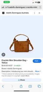 Adolfo Dominguez crackle mini shoulder bag yellow - Picture 1 of 3