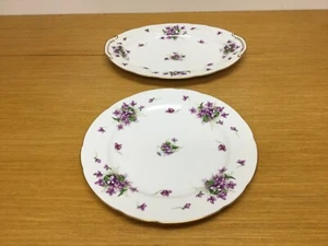 2 Rossetti SPRING VIOLETS Serving Platters w/Gold Trim - Japan - Picture 1 of 7