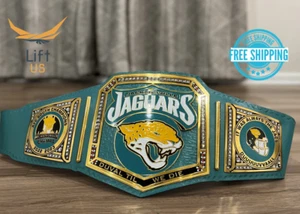 Jacksonville Jaguars NFL Championship Wrestling Belt 2mm Brass Adult Size - Picture 1 of 7