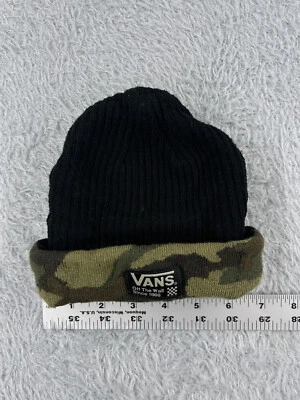 Vans Beanie Toque Youth 8-20 Black Green Camo Knit Acrylic Blend Ski Outdoors - Image 1 of 4