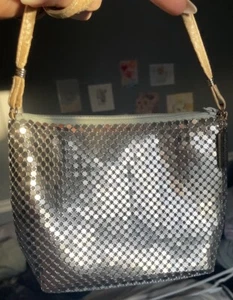 VTG Whiting & Davis Silver Mesh Colored Zippered Crossbody Purse 9.5”x 6.5” - Picture 1 of 9