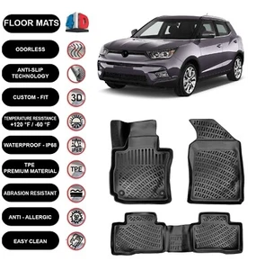 Floor Mats Liner Fits SsangYong Tivoli (2015-2022) Waterproof 4D Molded 4pcs - Picture 1 of 5