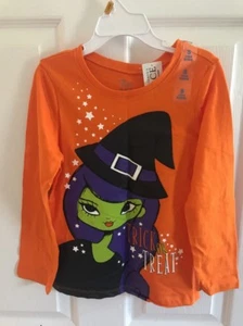 Top Halloween Strega arancione posto bambini nuovo con etichetta S5/6 - Foto 1 di 1