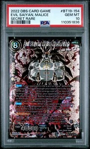 2022 Dragon Ball Super BT19-154 Evil Saiyan Malice Made Flesh Secret Rare PSA 10 - Picture 1 of 2