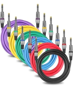 DREMAKE 1/4 Inch TRS Instrument Cable 3FT, 1/4 Inch Balanced Cable 6pack - Picture 1 of 2