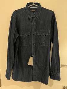 TOM FORD JEAN Shirt 40 EU 15.3/4 Never worn, with tag Navy - Picture 1 of 19