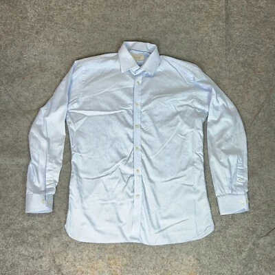 Camisa Ted Baker Para Hombres 16.5 34 Azul Resistencia Vestido Oficina Negocios Puño Abatible ^ Foto 1 de 4