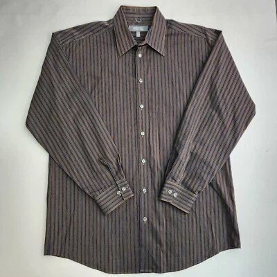 Kenneth Cole Reaction Striped Shirt Button Down Size M 15.5x32/33 - Image 1 of 4