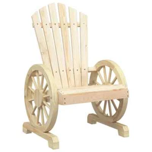 Outdoor Adirondack Chair Garden Patio Pool Sun Lounge Wood Timber Wagon Wheels - Picture 1 of 9