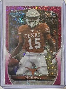 Agiye Hall 2022 Bowman Chrome 1st Pink Diamond Refractor RC Longhorns /150 - Picture 1 of 2