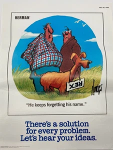 Herman Poster There's A Solution For Every Problem Let's Hear Your Ideas 07/1992 - Picture 1 of 6